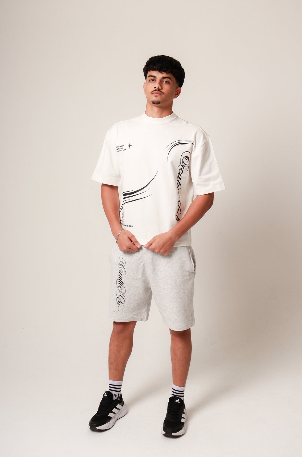 White creative club tee