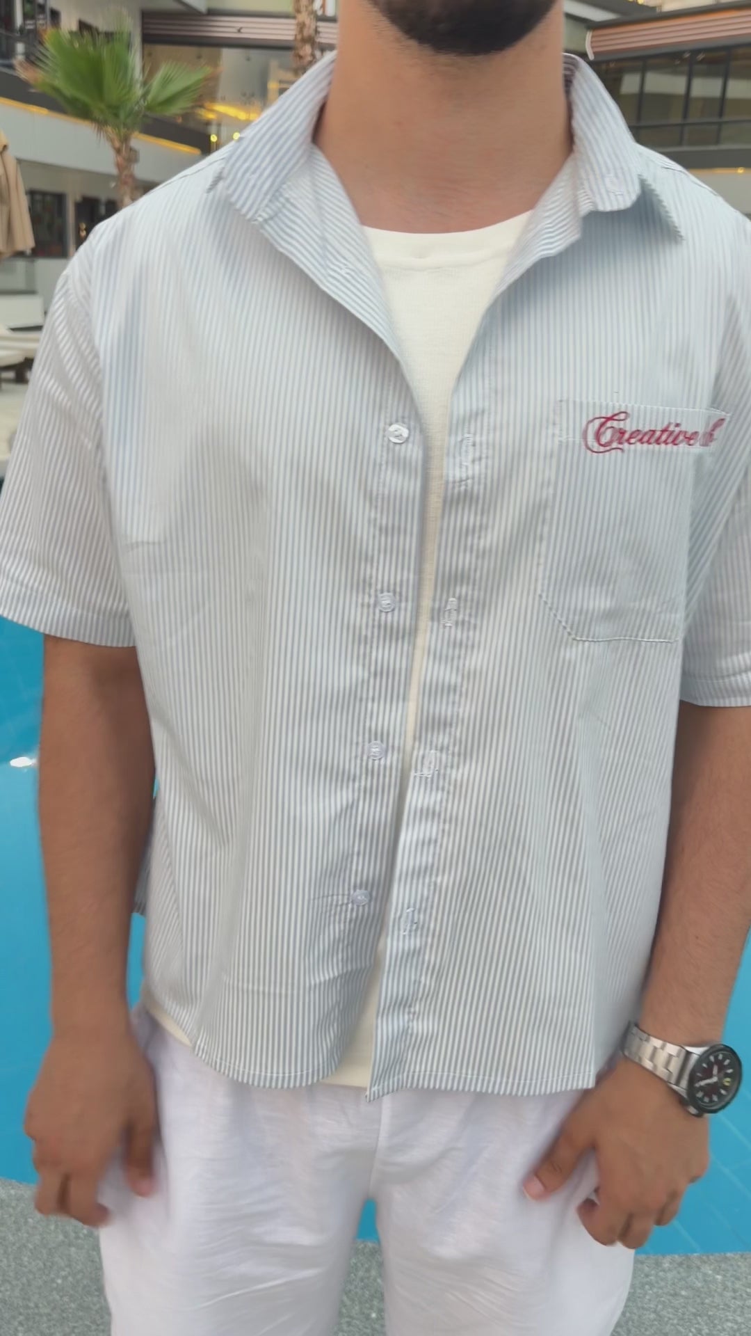 Printed striped shirt